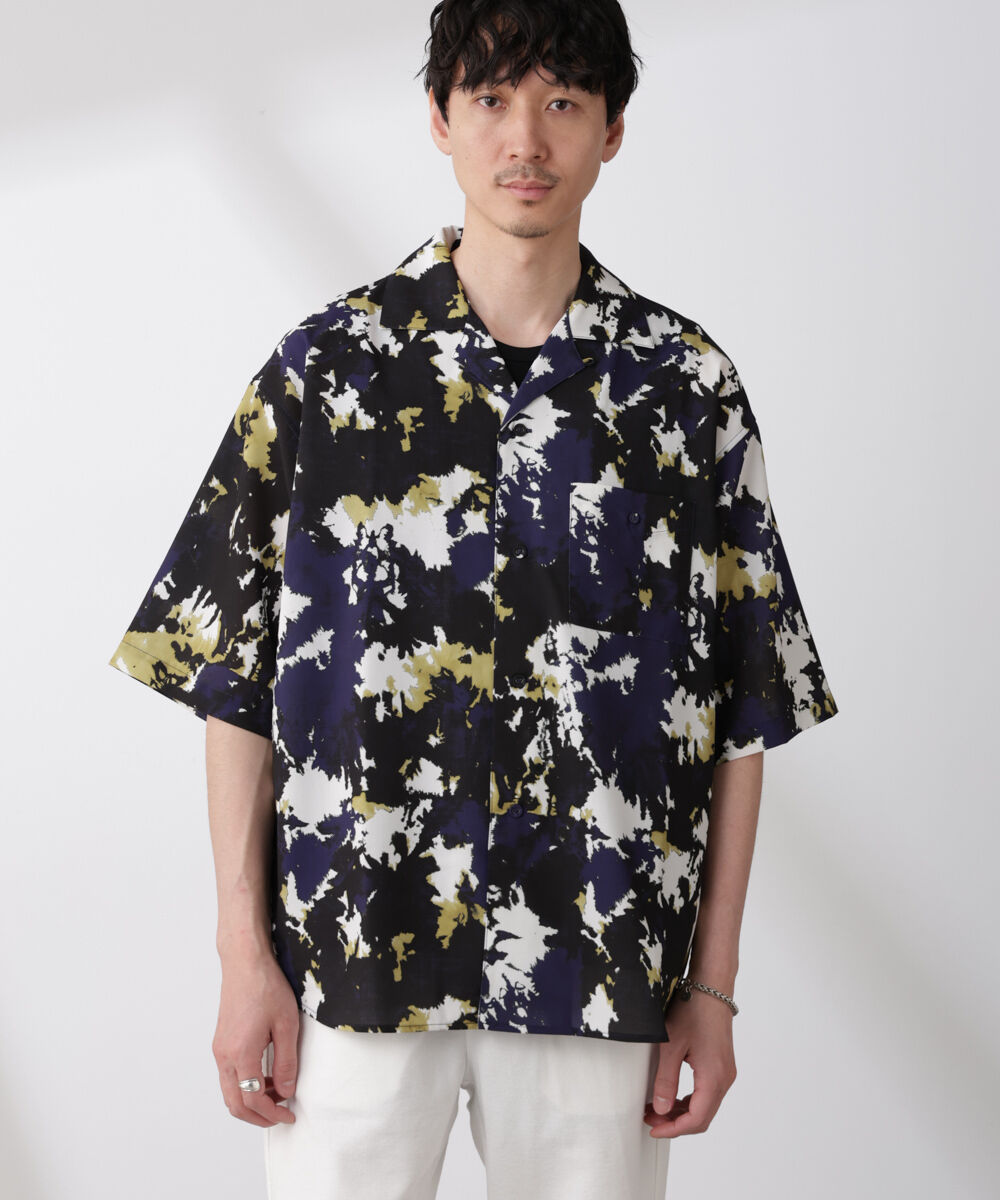 nano･universe「ペイント風オープンカラーシャツ」|シャツ・ブラウス|