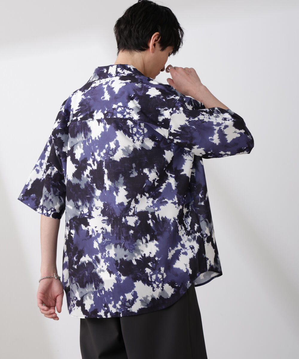 nano･universe「ペイント風オープンカラーシャツ」|シャツ・ブラウス|