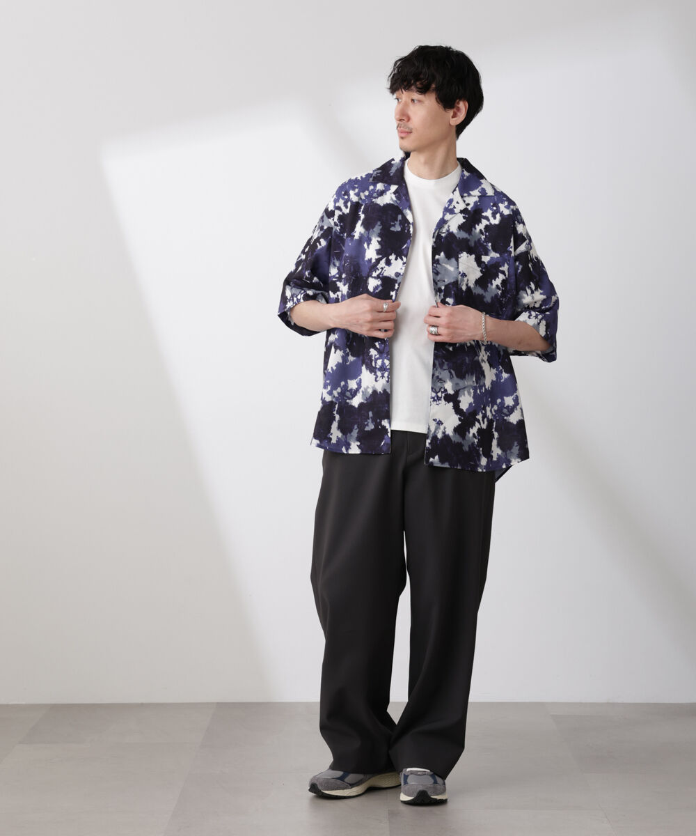 nano･universe「ペイント風オープンカラーシャツ」|シャツ・ブラウス|