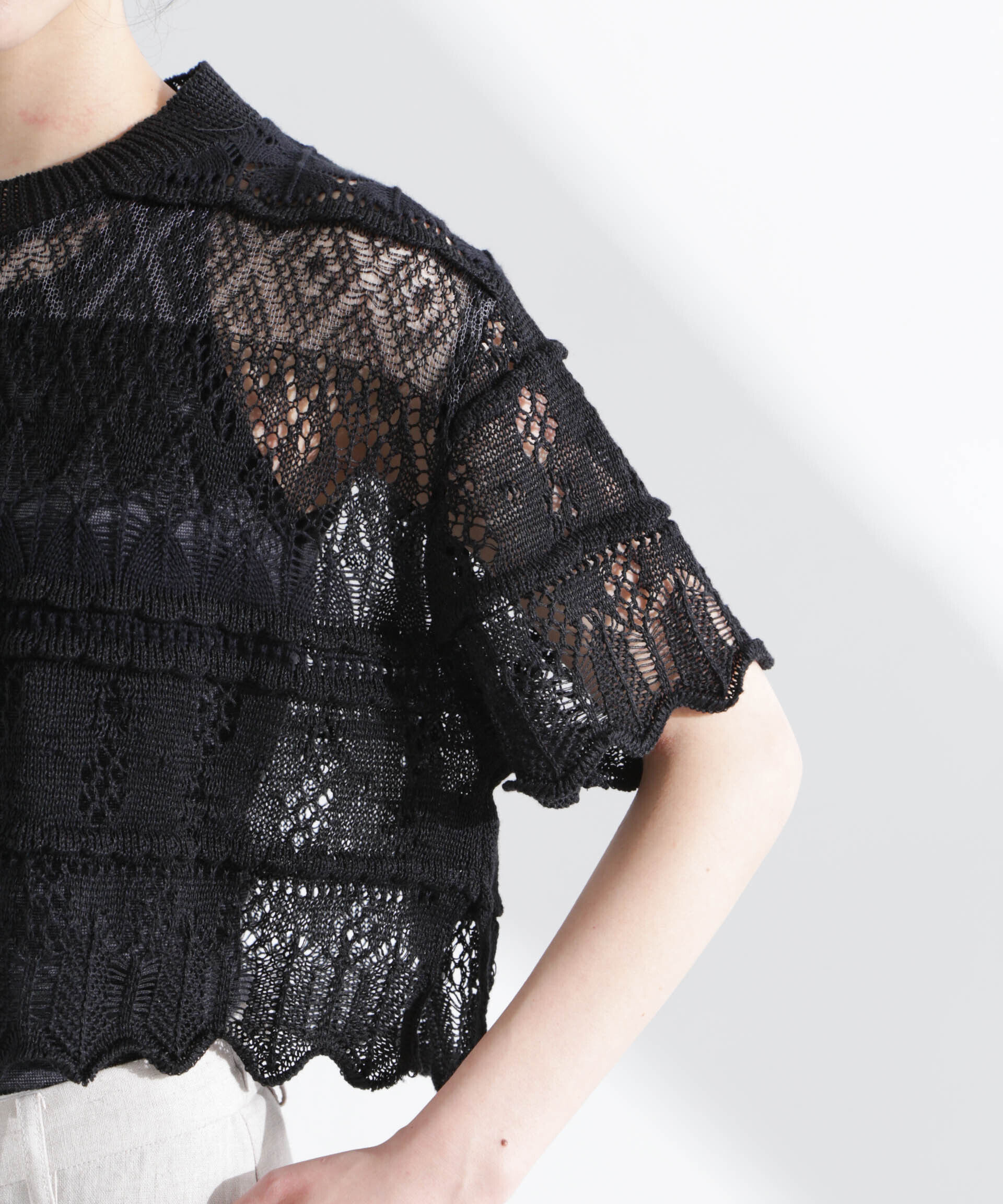 nano･universe「ODAKHA/crazy lace short knit」|ニット・セーター|