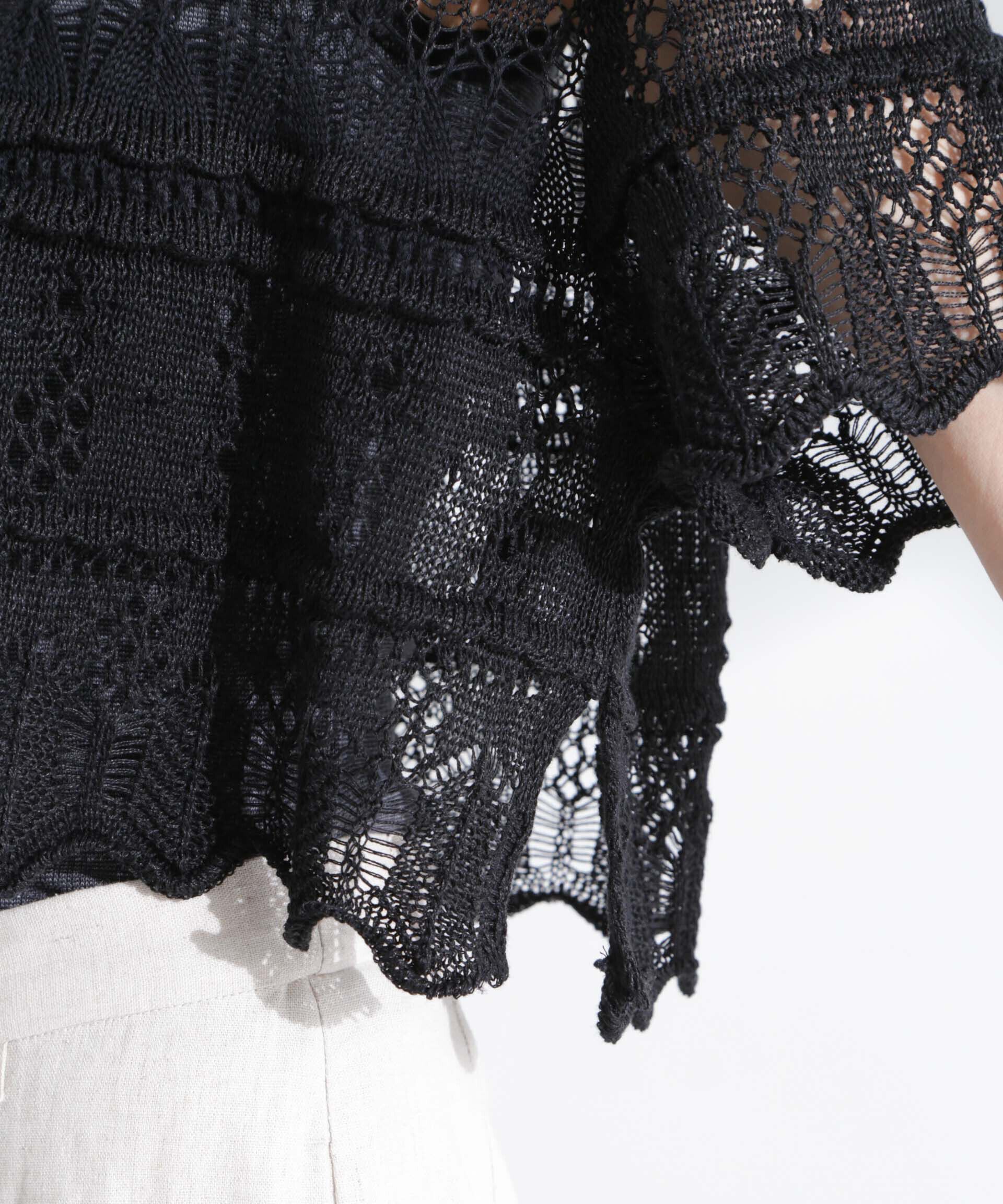 nano･universe「ODAKHA/crazy lace short knit」|ニット・セーター|