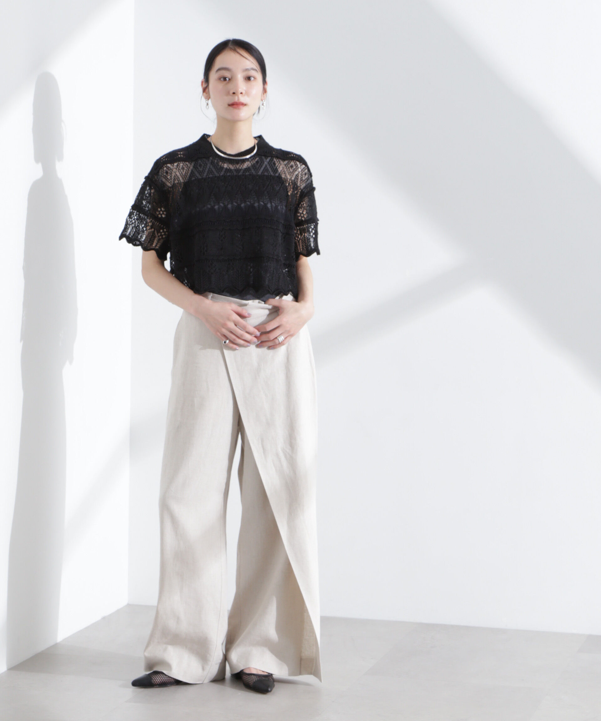 nano･universe「ODAKHA/crazy lace short knit」|ニット・セーター|