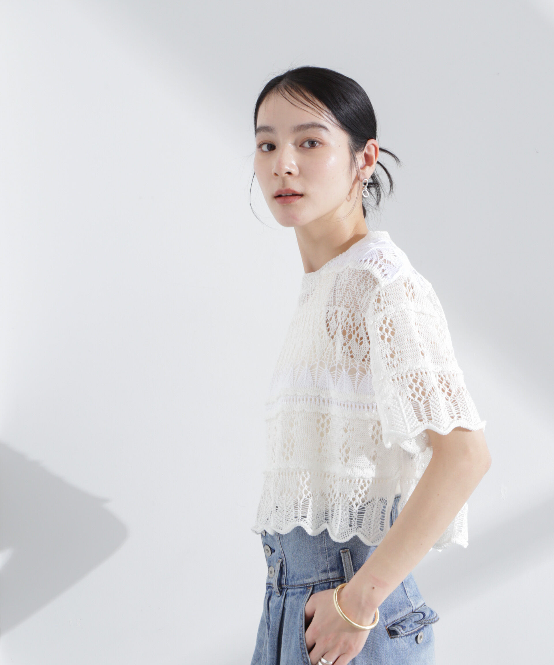 nano･universe「ODAKHA/crazy lace short knit」|ニット・セーター|