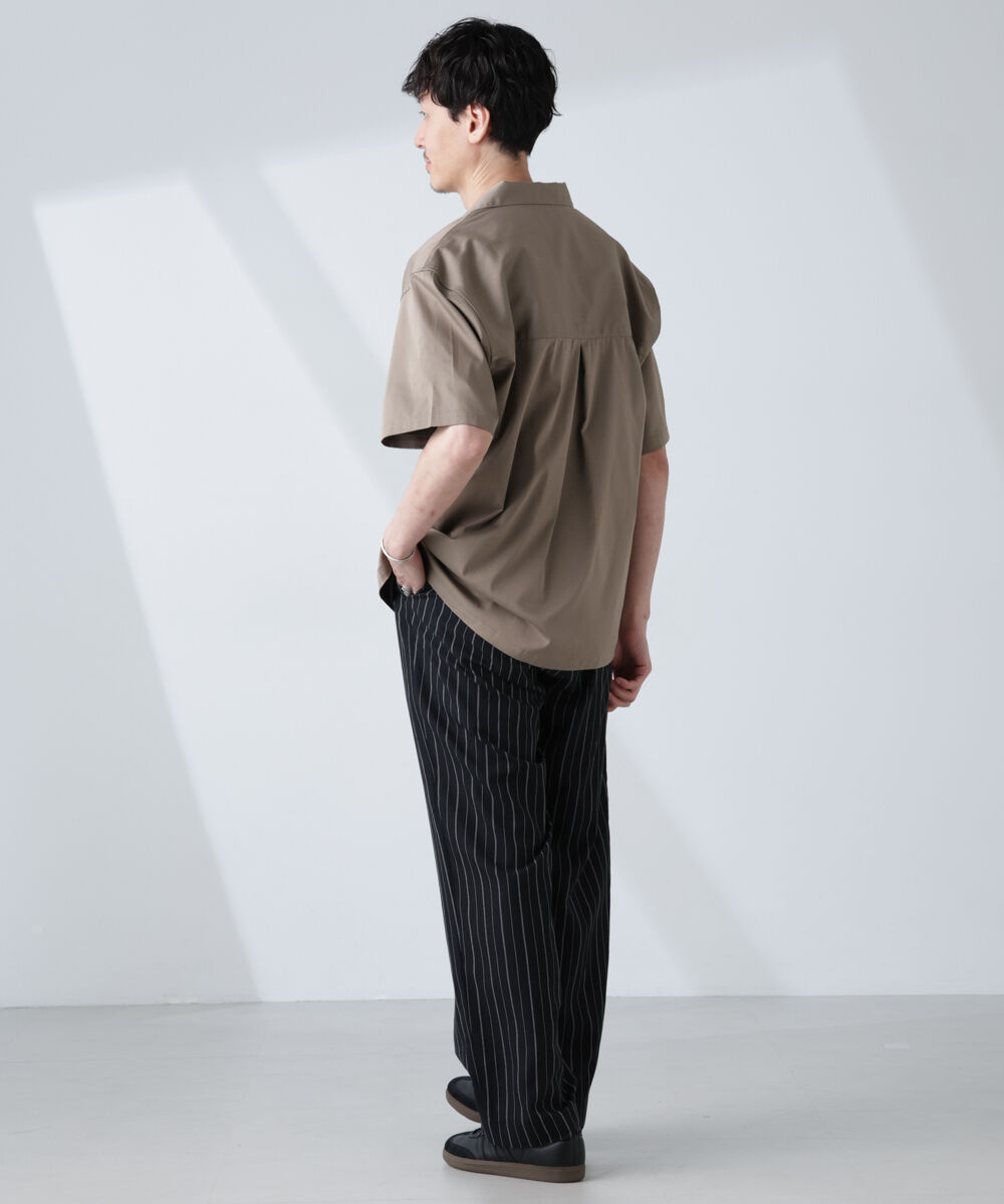 nano･universe「ソラーロライトストレッチワイドカラーシャツ 半袖(セットアップ可)」|シャツ・ブラウス|