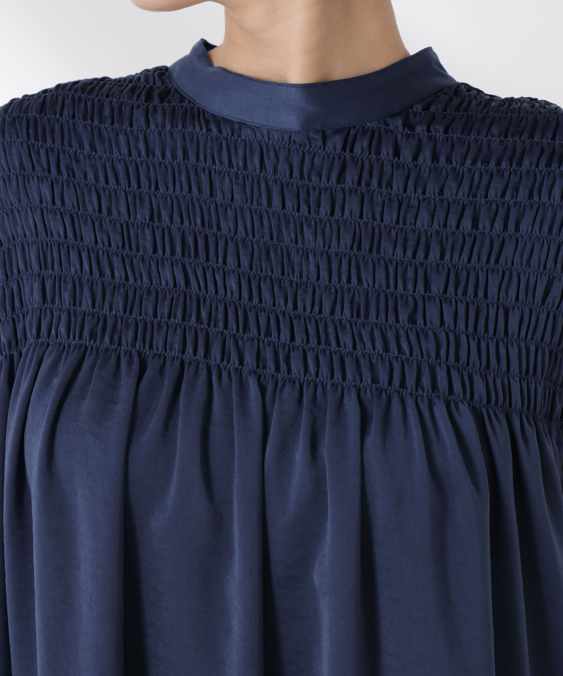 nano･universe「フロントシャーリングノースリーブブラウス」|シャツ・ブラウス|