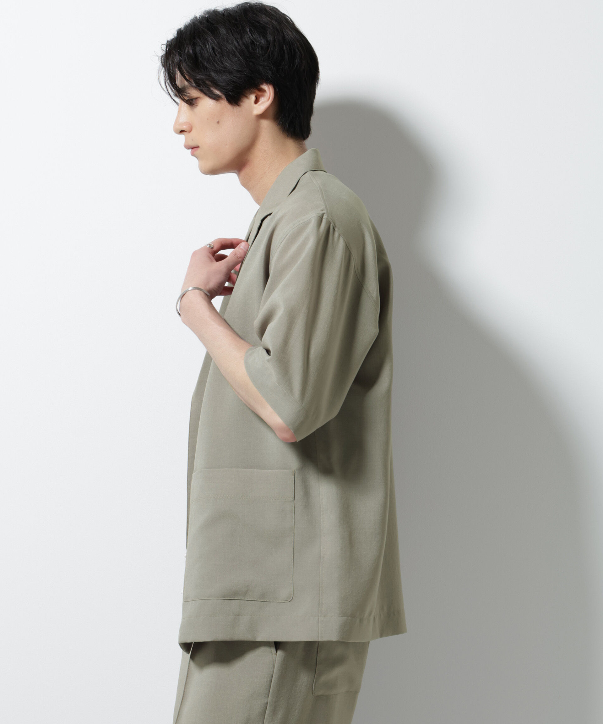 nano･universe「メランジドライシャツジャケット 半袖（セットアップ可）」|シャツ・ブラウス|