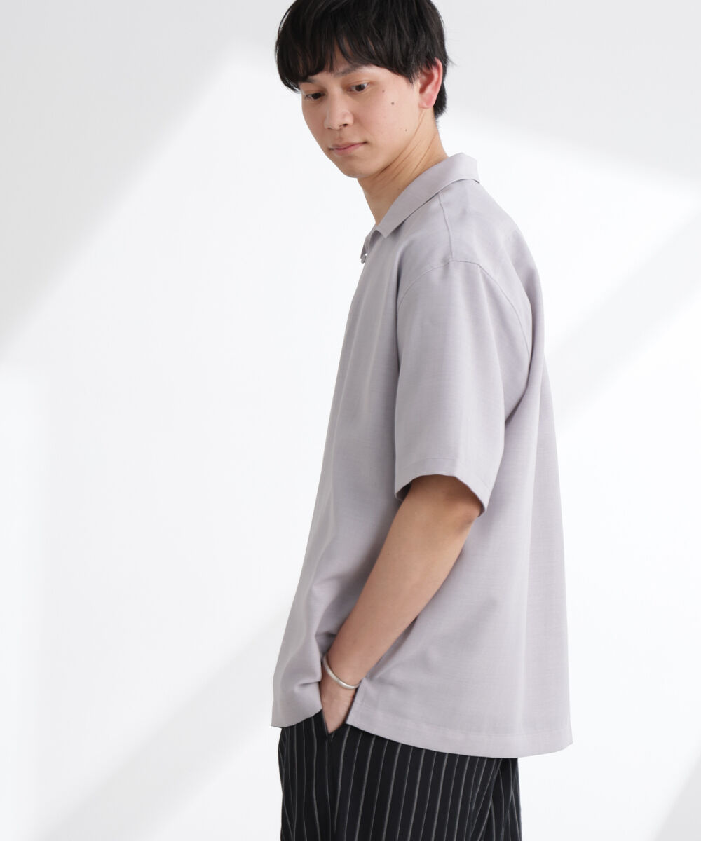  「ライトウェイトドライ スキッパーシャツ 半袖(セットアップ可)」|シャツ・ブラウス|L.グレー1