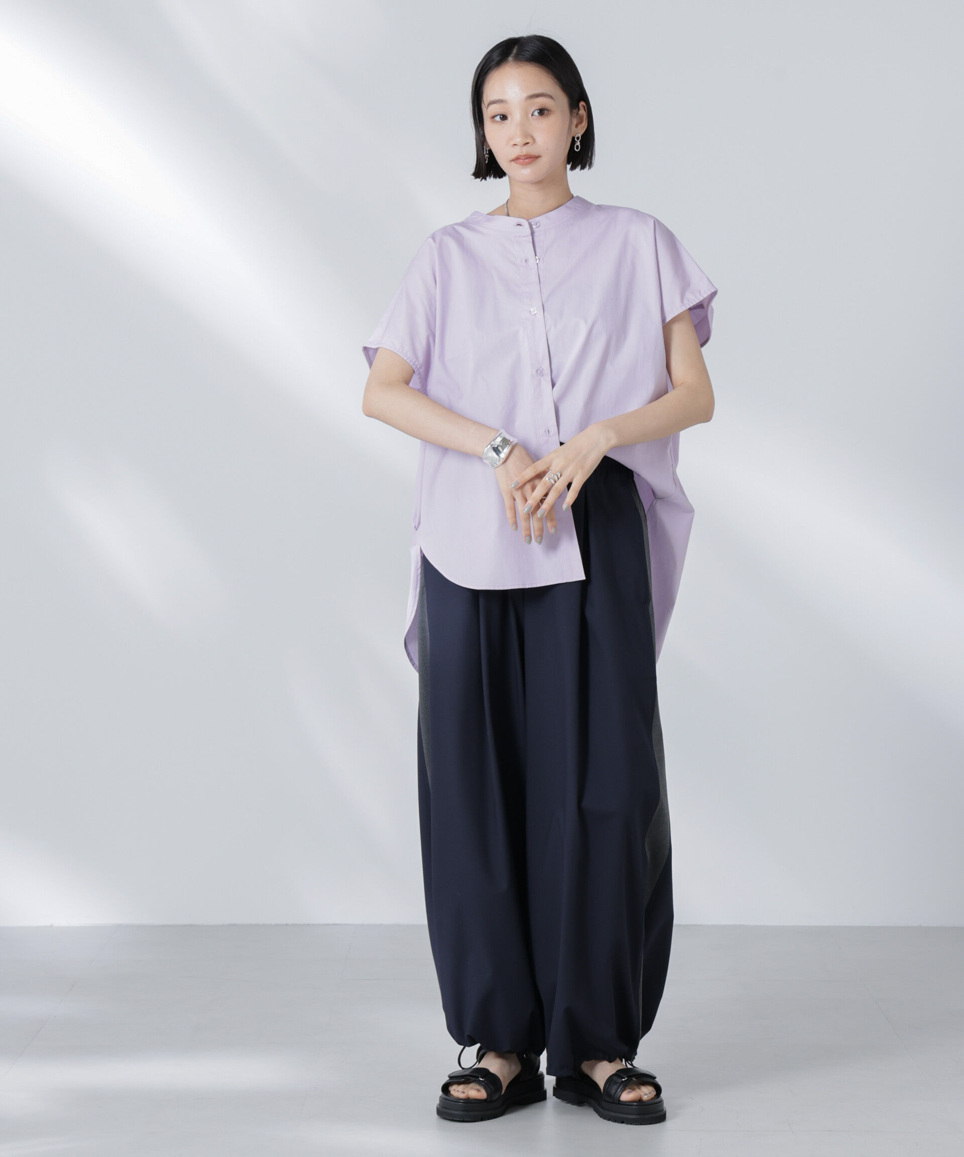 nano･universe「バックギャザーノースリーブブラウス」|シャツ・ブラウス|