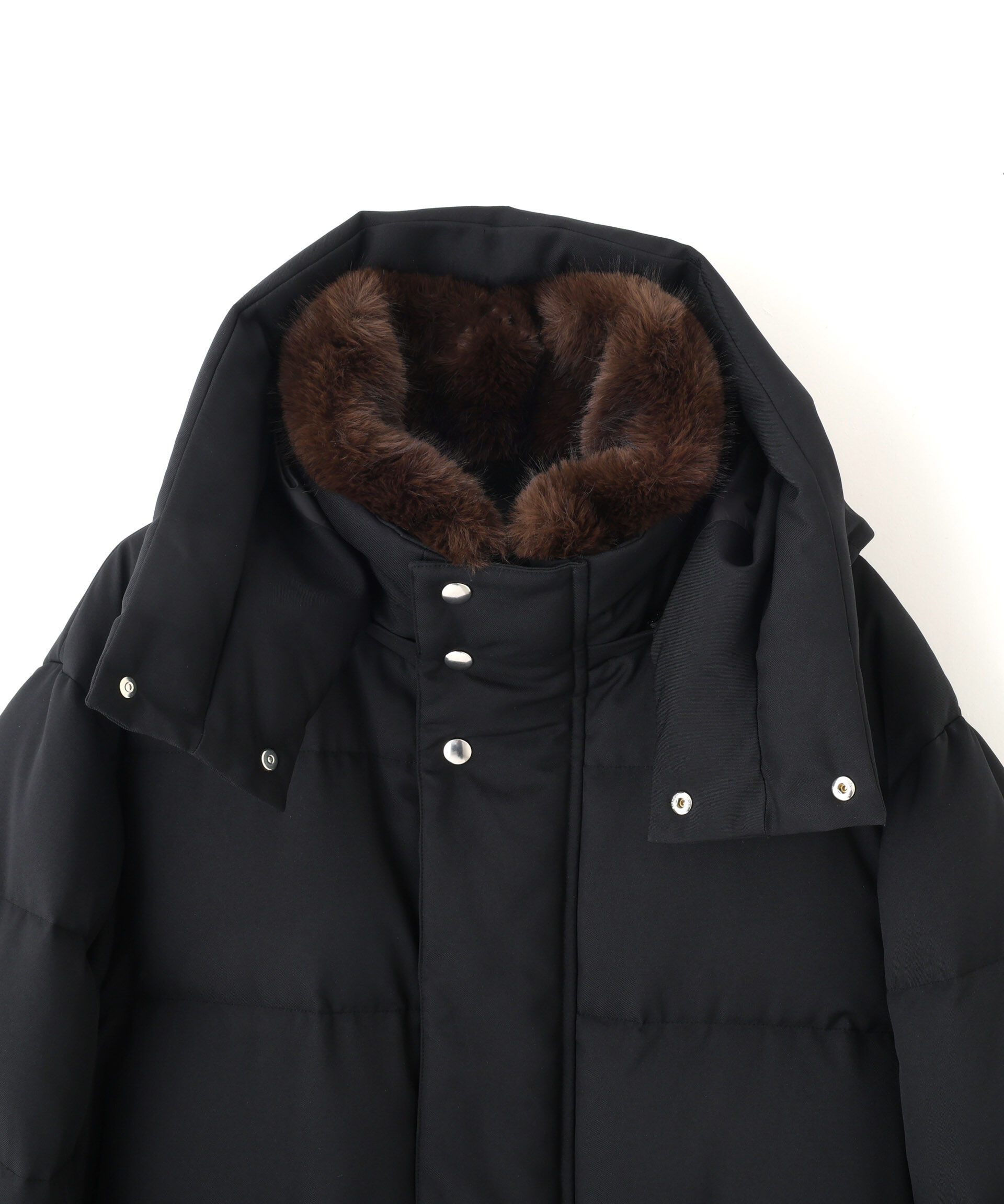 nano･universe「「西川ダウン(R)」フェイクファーカラーサージロングダウン」|ダウン|