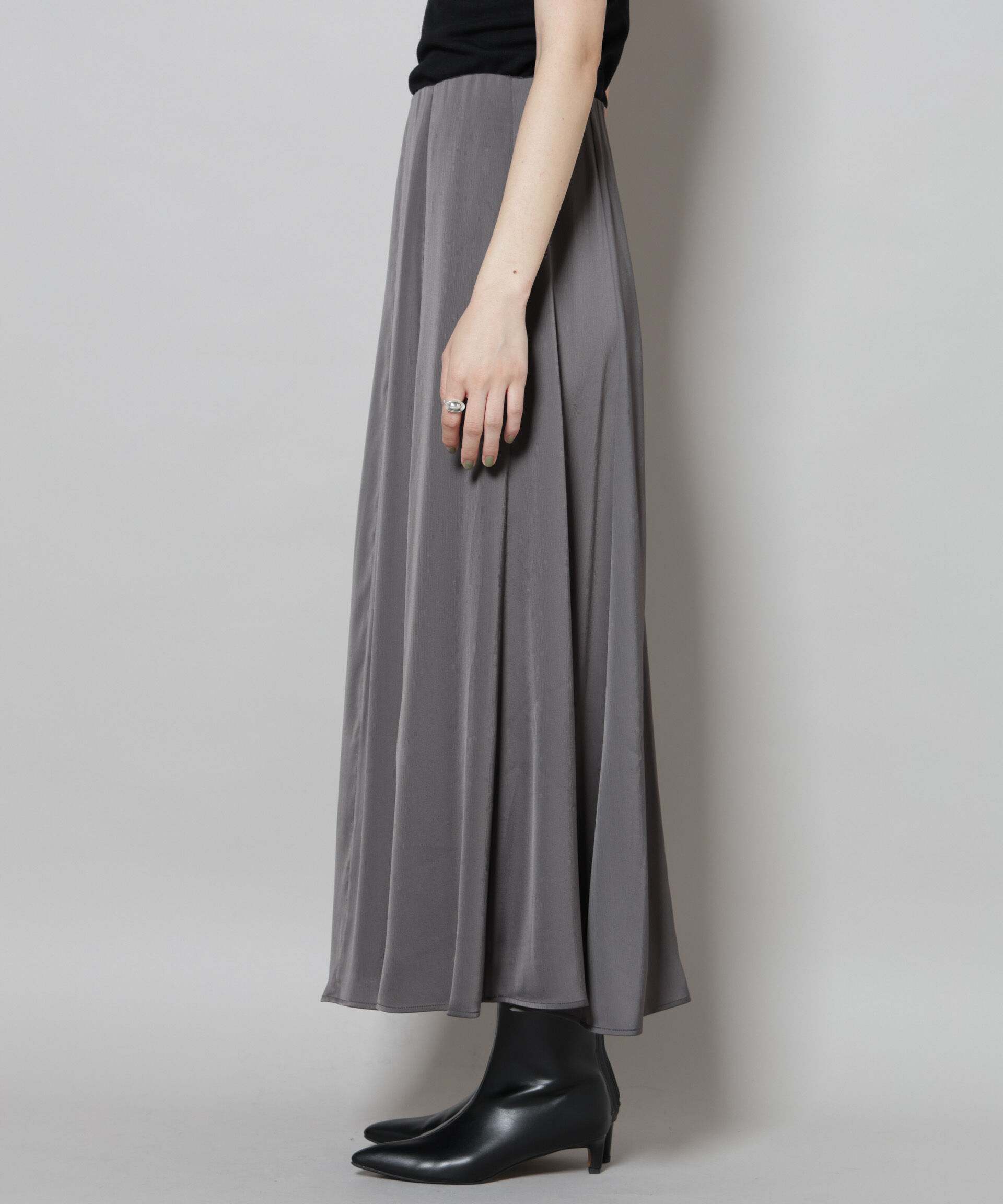 nano･universe「サテンフレアマキシスカート(セットアップ可)」|スカート|