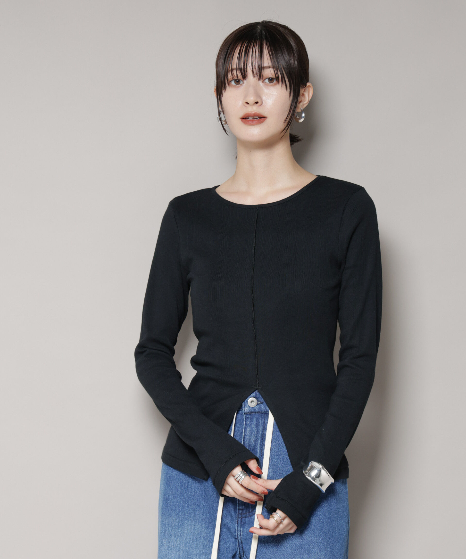 nano･universe「Robert P. Miller/Prib Slit PO」|Tシャツ・カットソー|ブラック