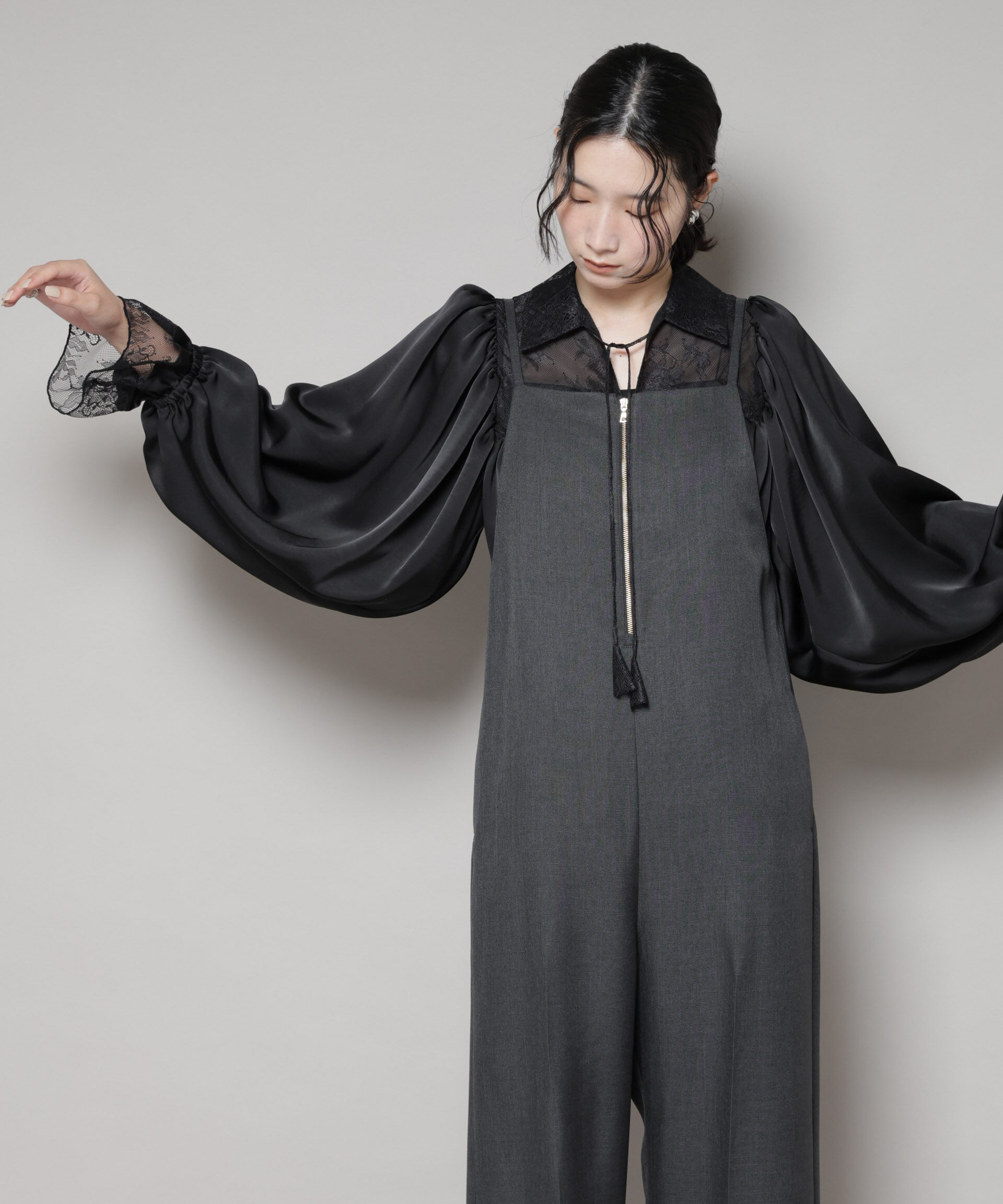 nano･universe「レースコンビギャザーブラウス」|シャツ・ブラウス|