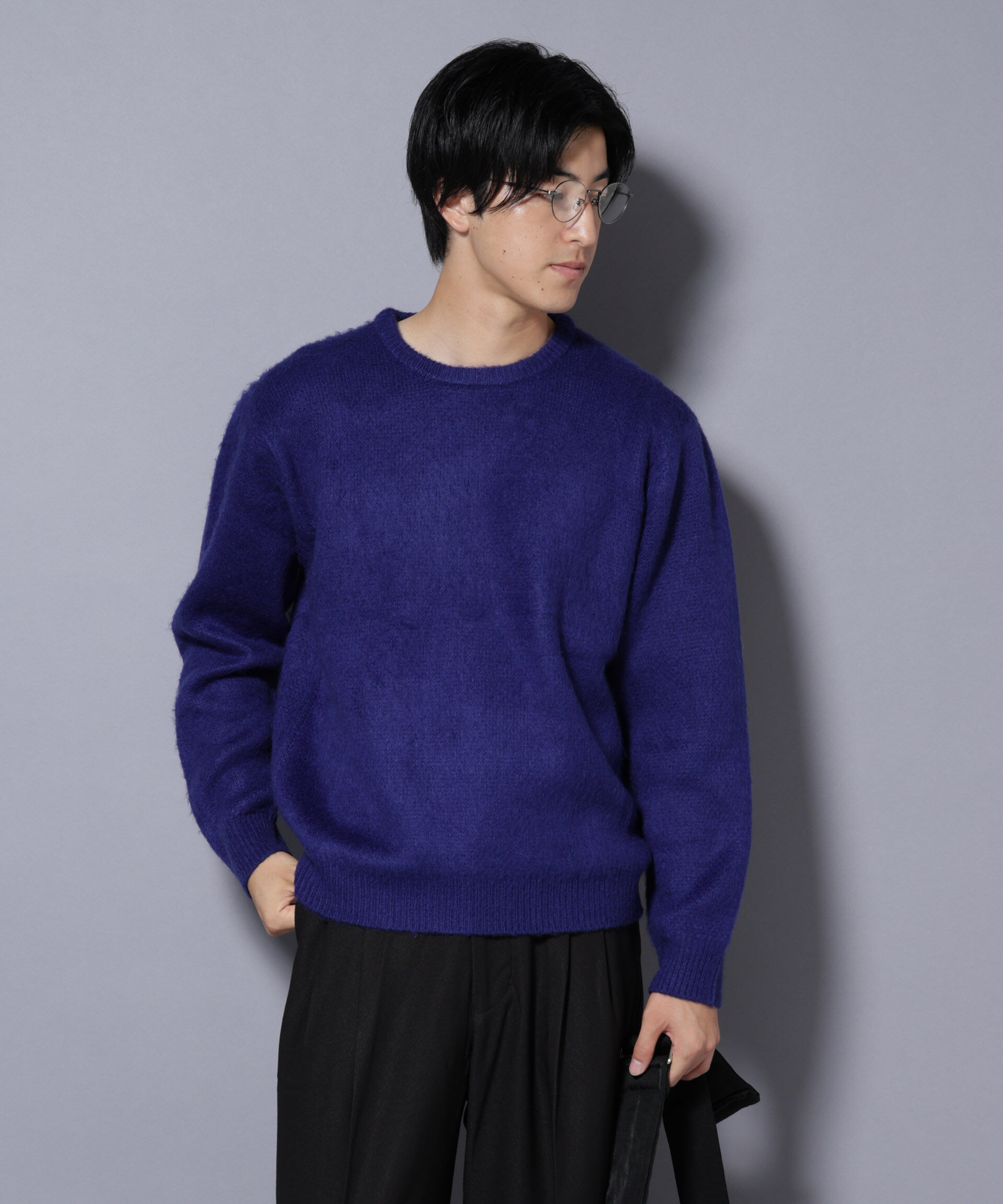 nano･universe「モヘヤライクプルオーバーニット」|ニット・セーター|ブルー