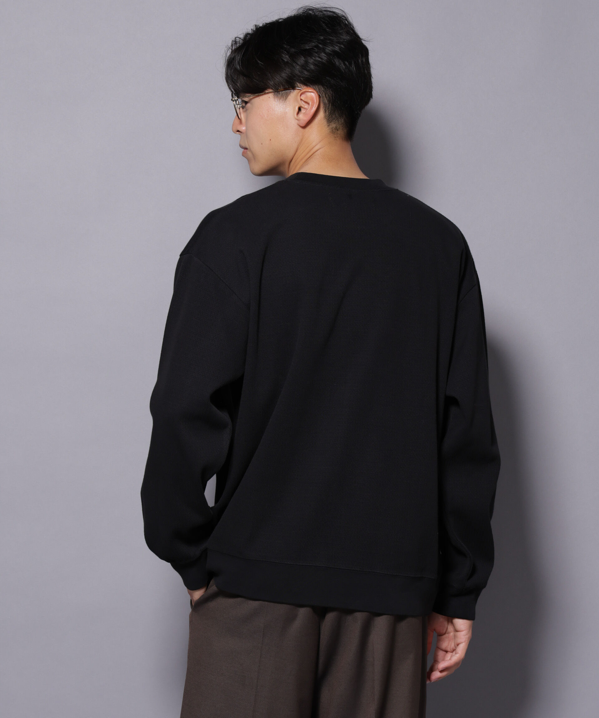 nano･universe「コットンガーメントダイサーマルクルーネックプルオーバー」|Tシャツ・カットソー|