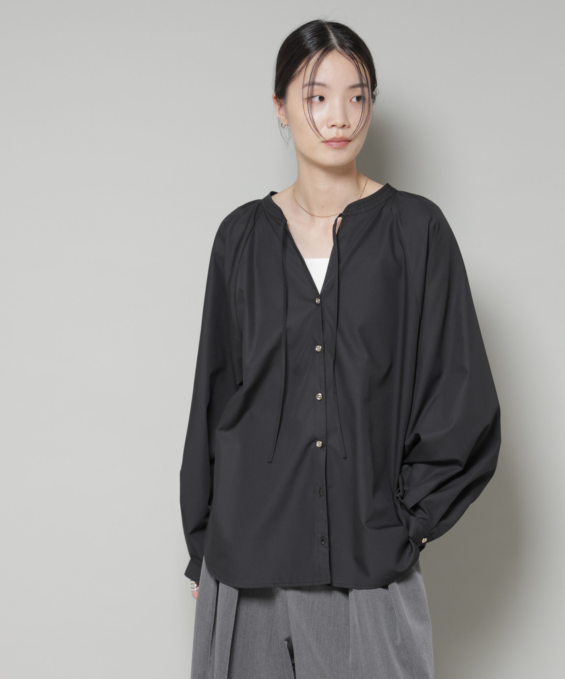 nano･universe「前後2wayラグランスリーブデザインブラウス」|シャツ・ブラウス|