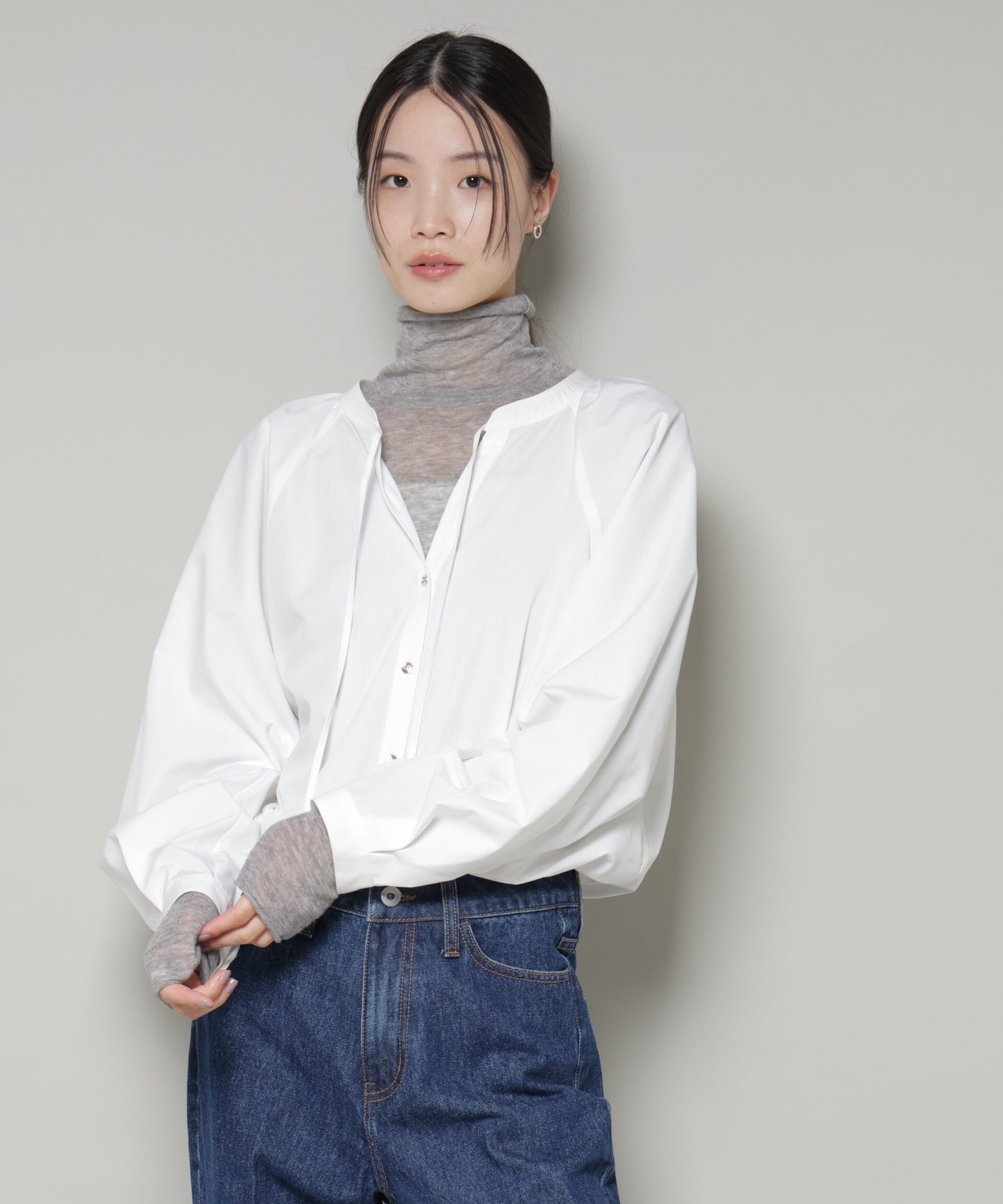 nano･universe「前後2wayラグランスリーブデザインブラウス」|シャツ・ブラウス|