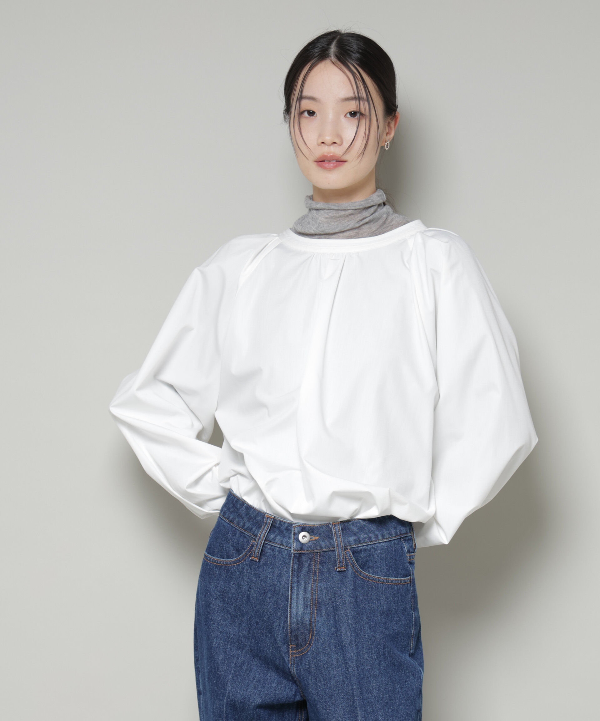 nano･universe「前後2wayラグランスリーブデザインブラウス」|シャツ・ブラウス|