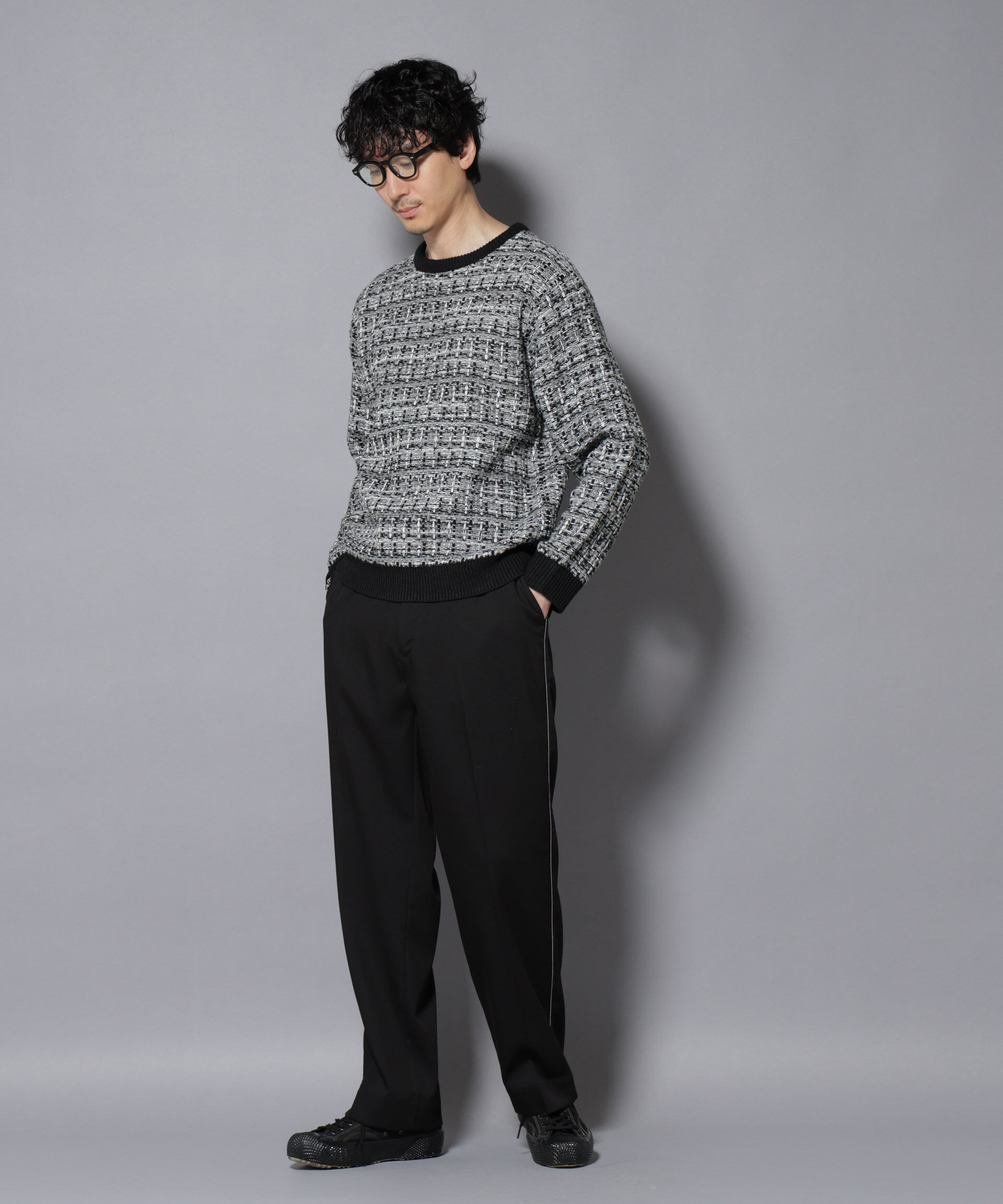 nano･universe「ウォーム側章ストレートスラックス」|チノ|