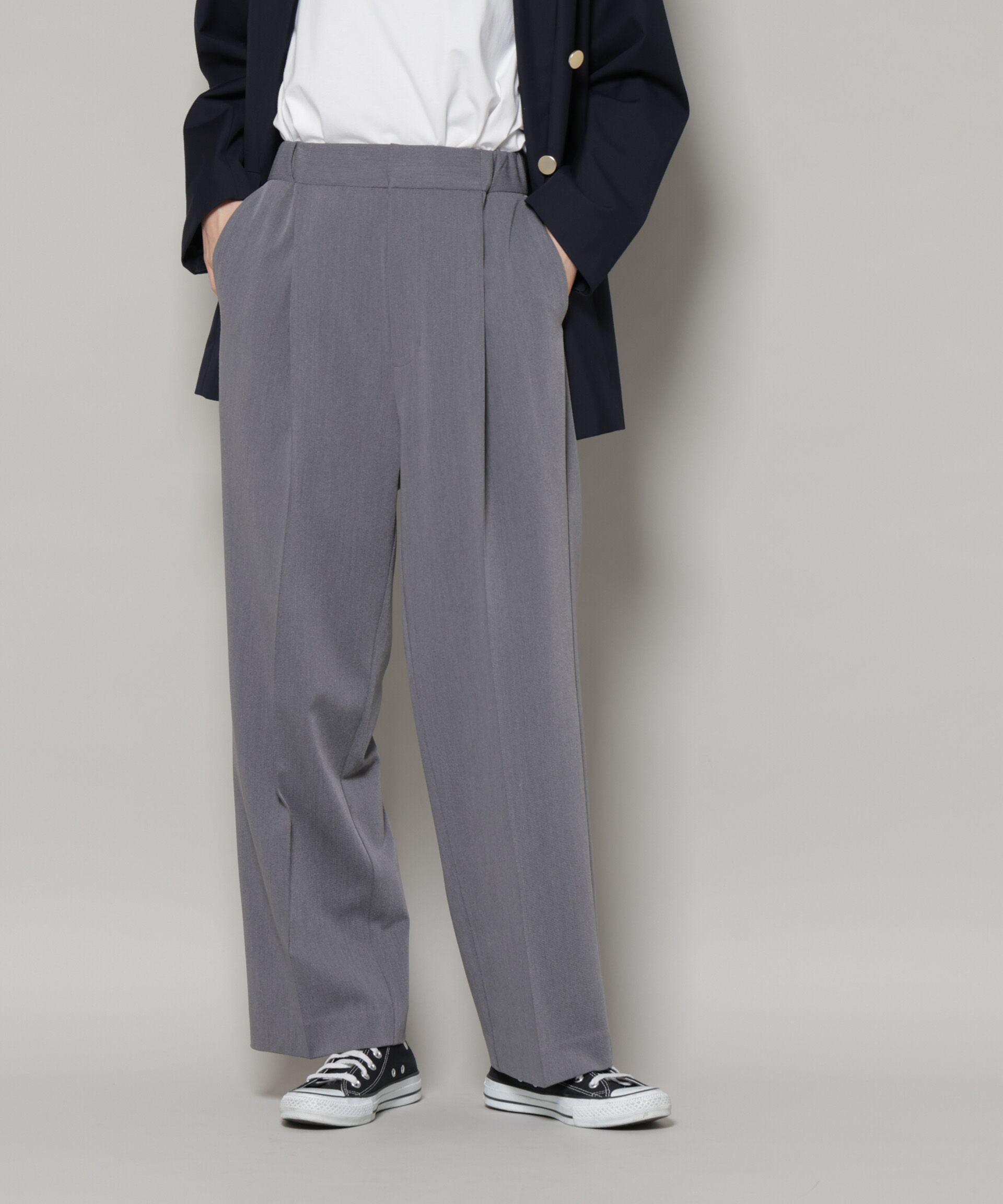 nano･universe「ワンタックセンタープレスストレートパンツ」|チノ|