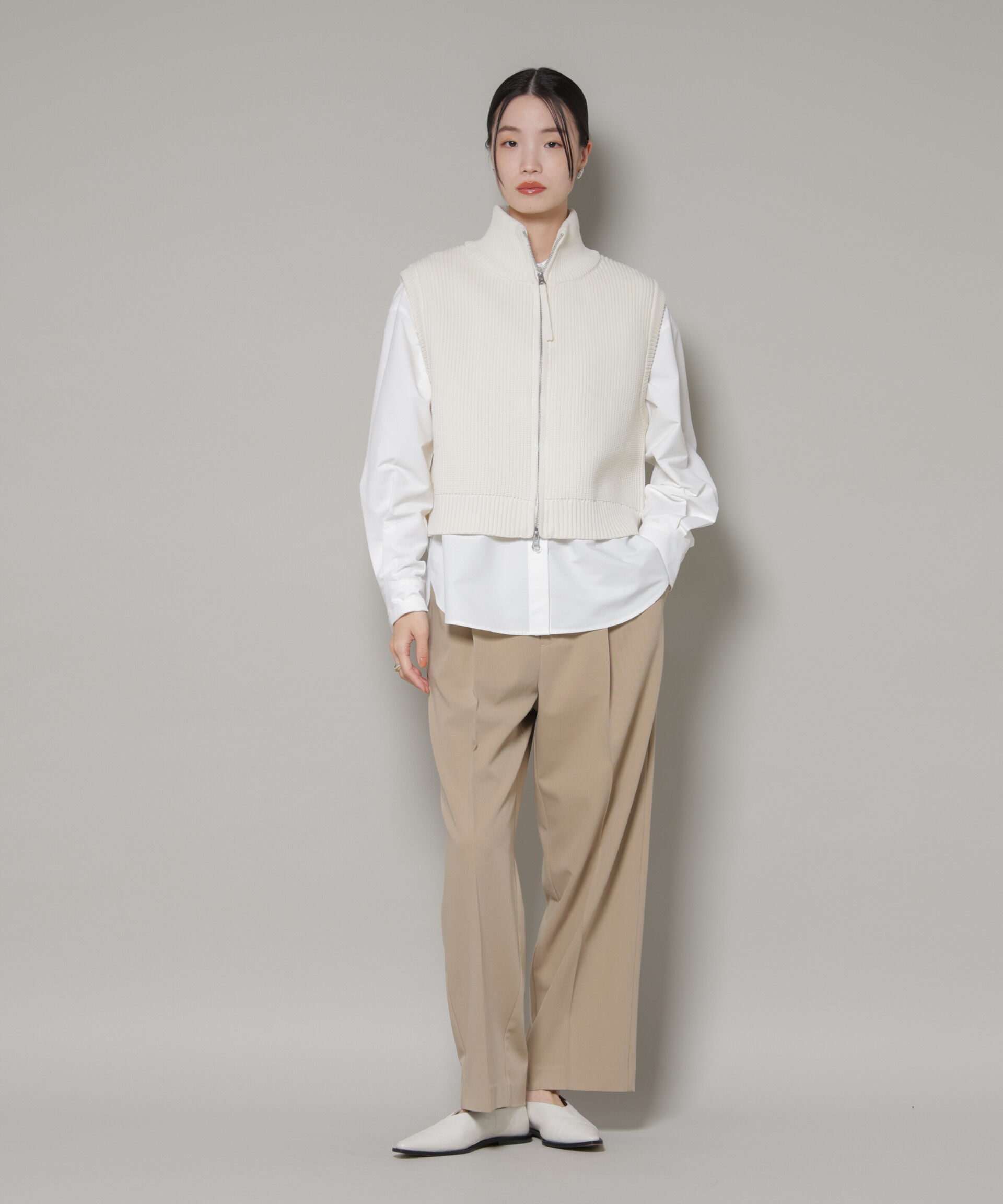 nano･universe「ワンタックセンタープレスストレートパンツ」|チノ|