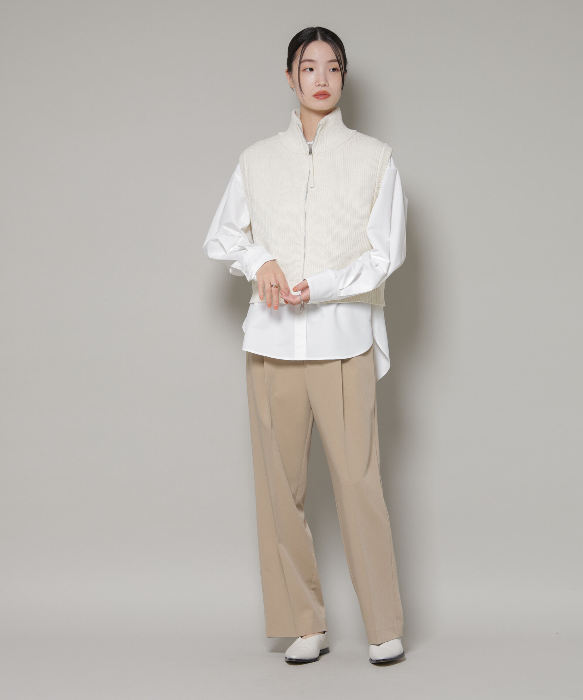 nano･universe「ワンタックセンタープレスストレートパンツ」|チノ|