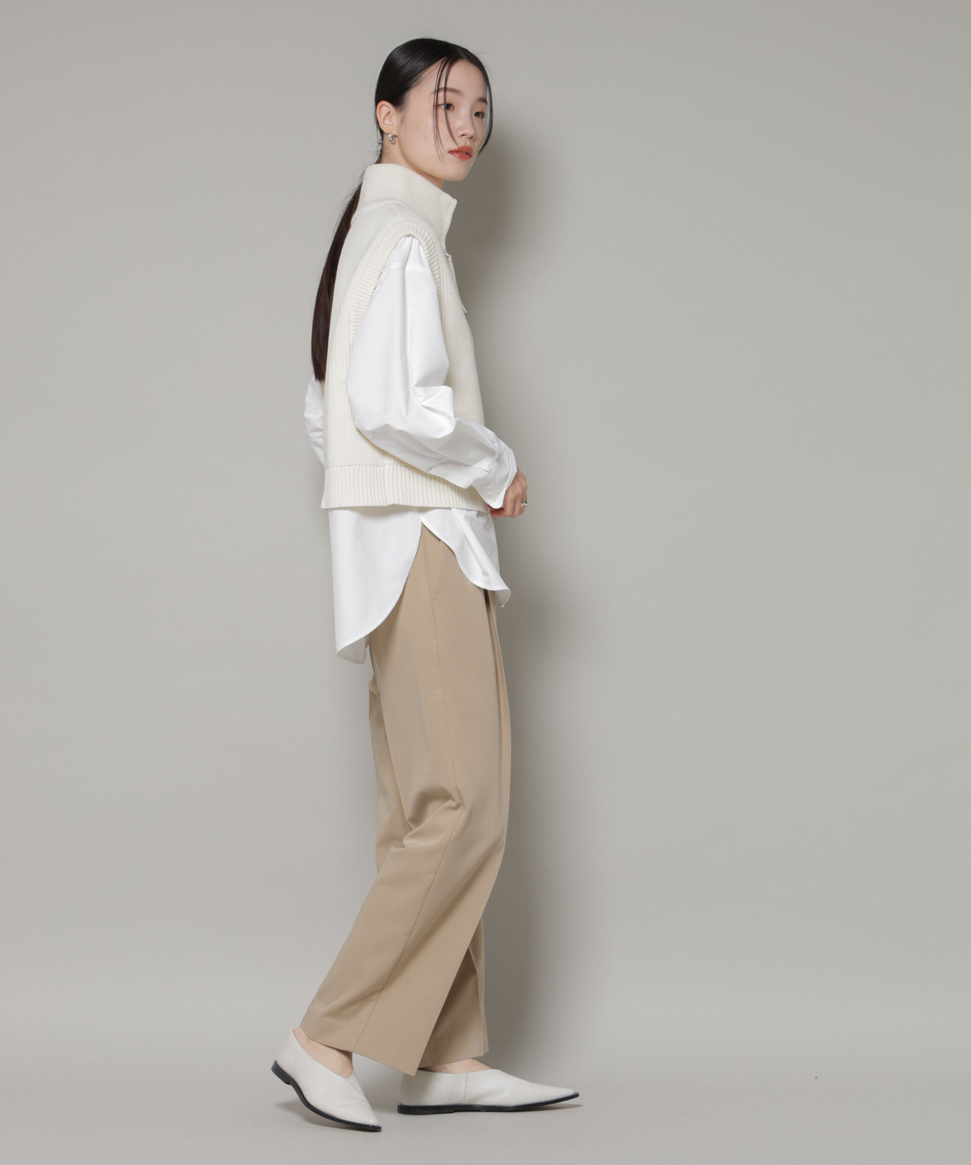 nano･universe「ワンタックセンタープレスストレートパンツ」|チノ|