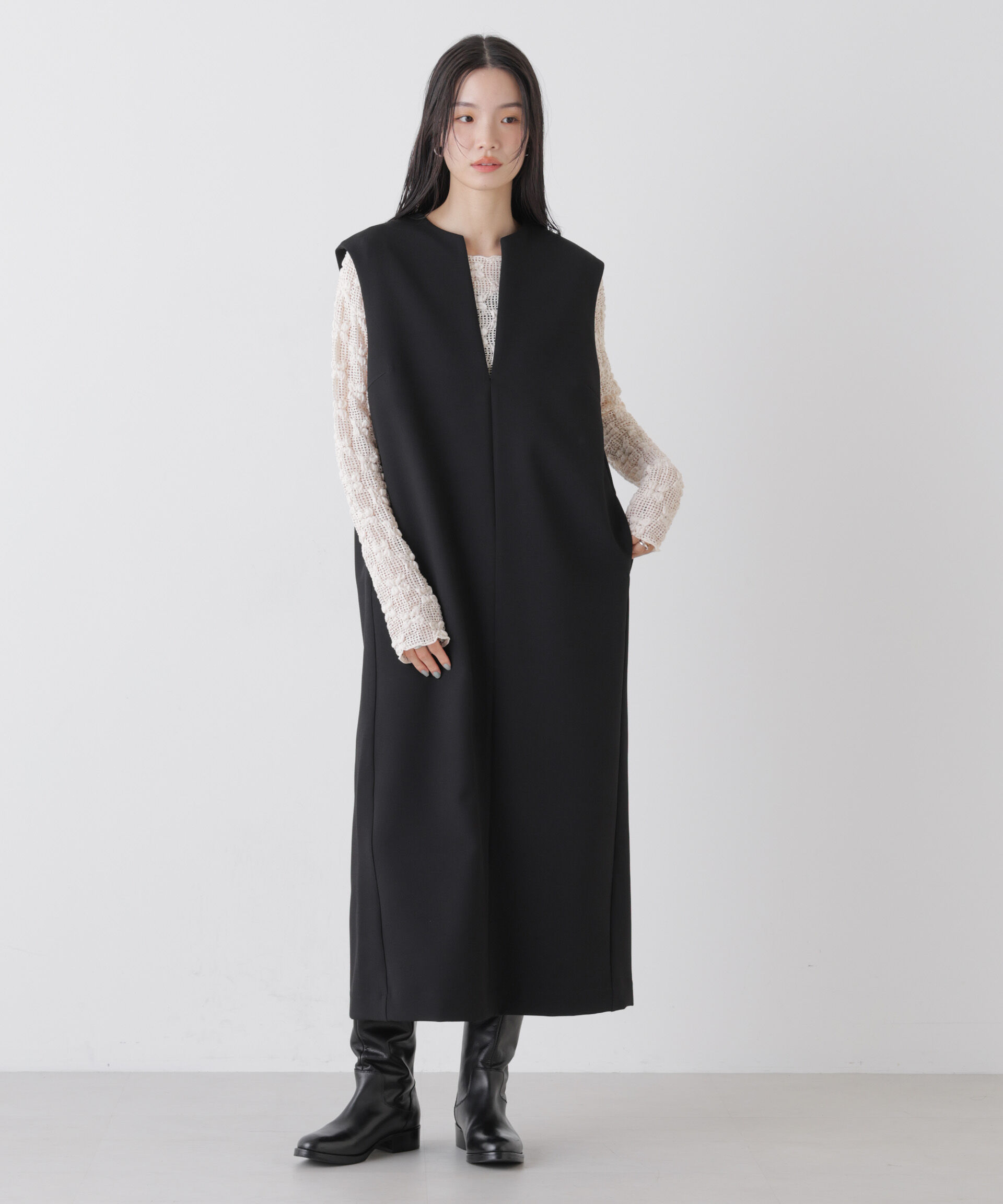 nano･universe「キーネックワンピース」|ワンピース|