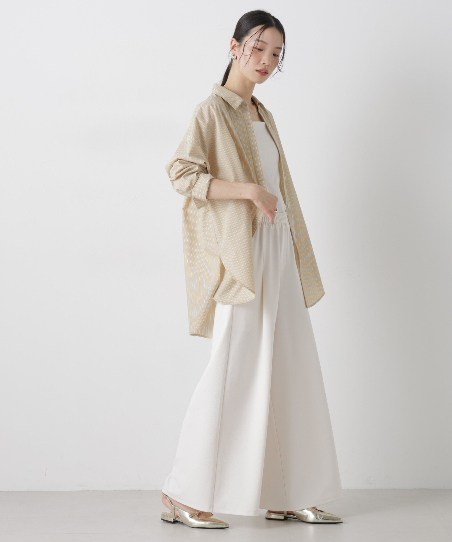 nano･universe「ブロードワイドシルエットストライプシャツ」|シャツ・ブラウス|