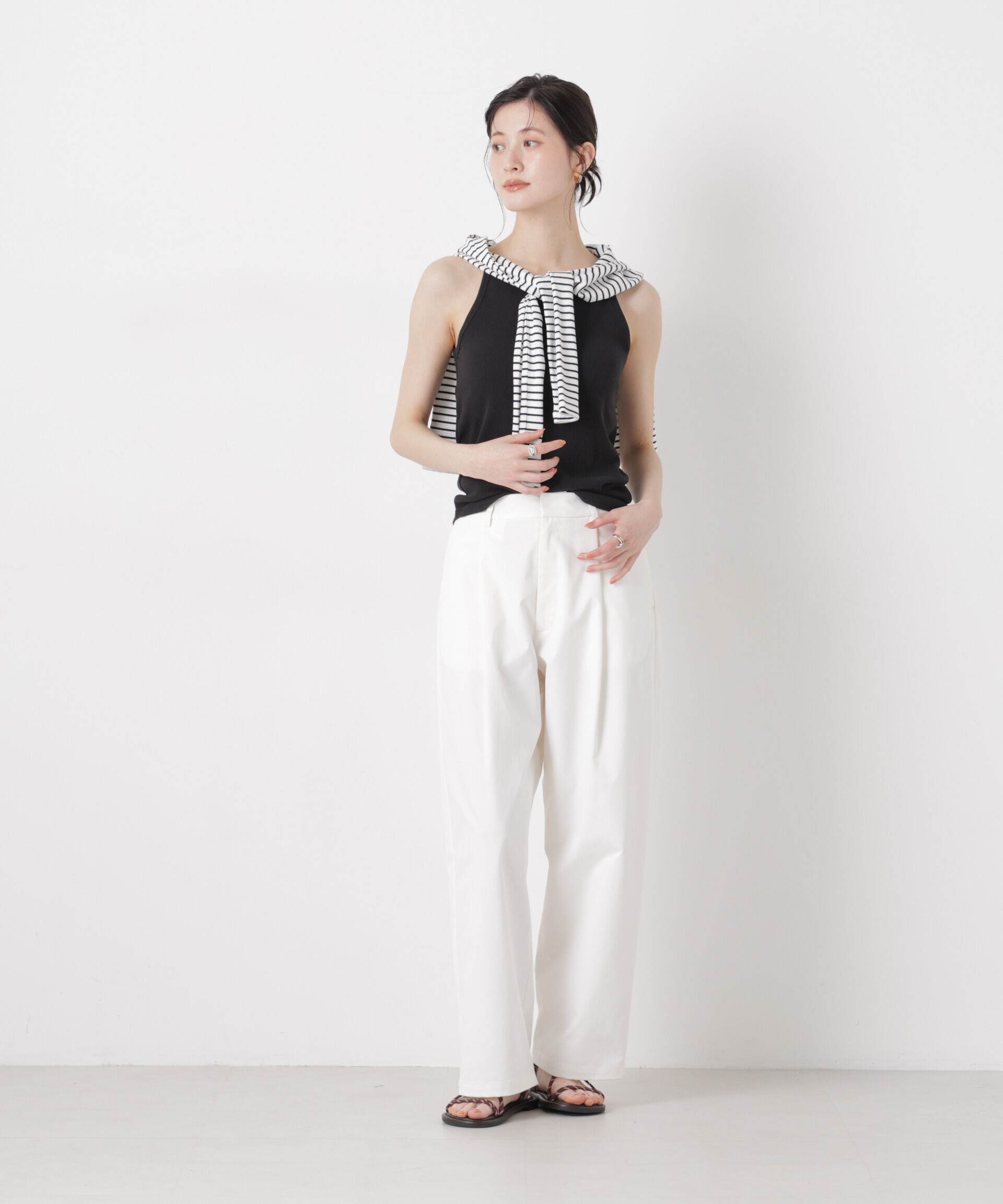 nano･universe「抗菌防臭リブカップ付きアメスリキャミ」|Tシャツ・カットソー|