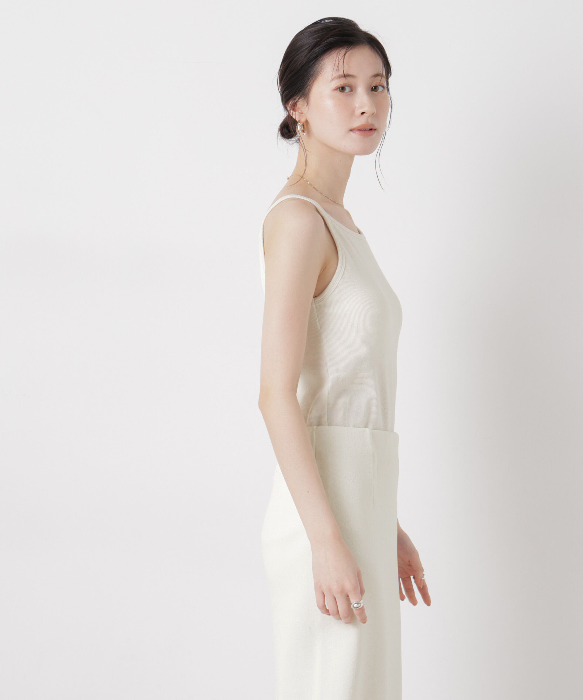 nano･universe「抗菌防臭リブカップ付きアメスリキャミ」|Tシャツ・カットソー|