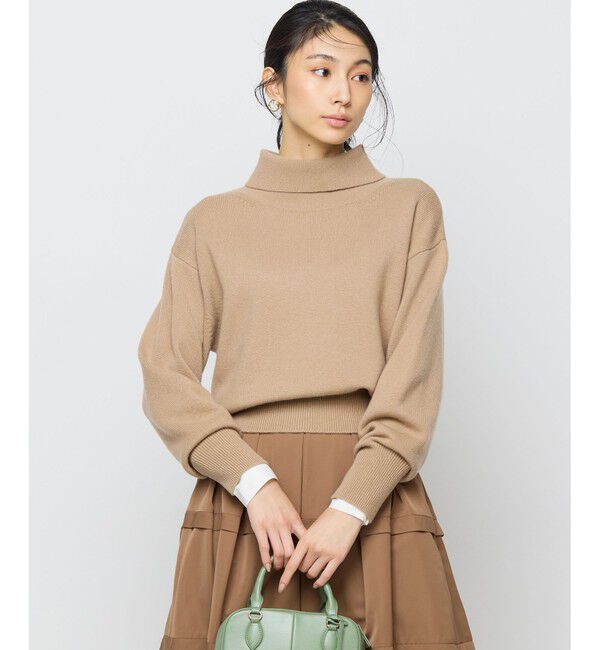 組曲「【2WAY・WEB限定】ウールカシミヤミックス ハイネックニット」|ニット・セーター|ベージュ系