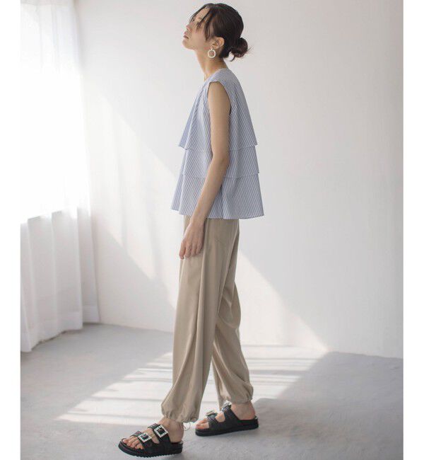 組曲「【WEB限定】コットンレーヨンシャーティングノースリーブ ブラウス」|シャツ・ブラウス|