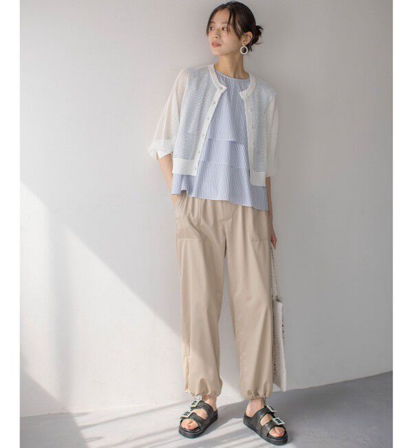 組曲「【WEB限定】コットンレーヨンシャーティングノースリーブ ブラウス」|シャツ・ブラウス|