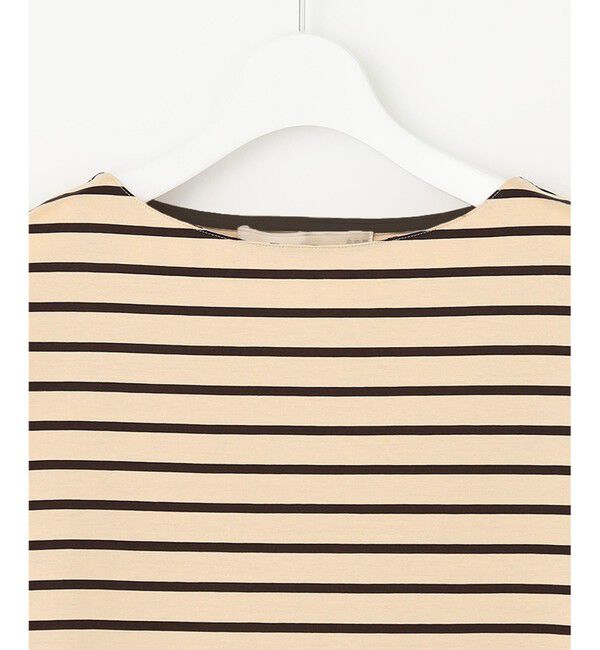 自由区「【洗える/UVケア】ボーダー ボートネックデザインカットソー」|Tシャツ・カットソー|