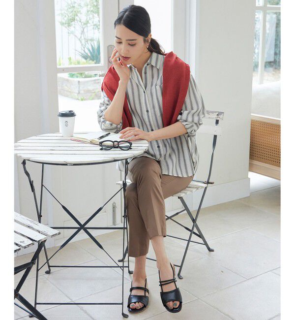 自由区「【洗える】テンセルリネンベーシック シャツ」|シャツ・ブラウス|