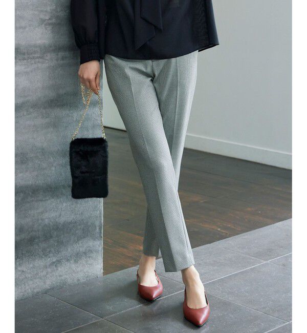 自由区「【撥水加工・洗える】TRギャバチェック柄テーパード パンツ」|その他|ﾓﾉﾄｰﾝ系