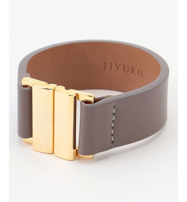 自由区「【SHIHOさん着用・ベーシック】レザースリム バングル」|ブレスレット・バングル|グレー