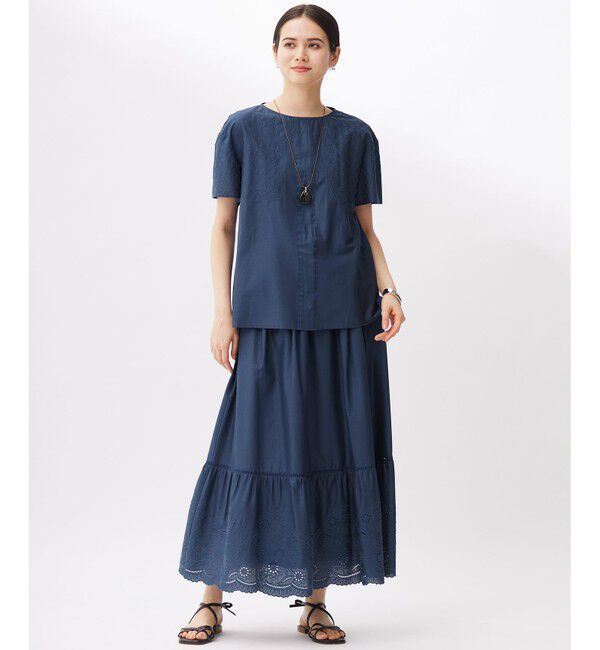 自由区「エンブロイダリーローン Tブラウス」|シャツ・ブラウス|