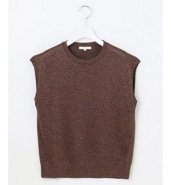 自由区「【カタログ掲載】カラーミックスラメスリーブレス ニット」|ニット・セーター|