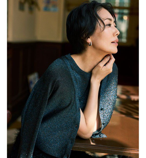 自由区「【カタログ掲載】カラーミックスラメスリーブレス ニット」|ニット・セーター|