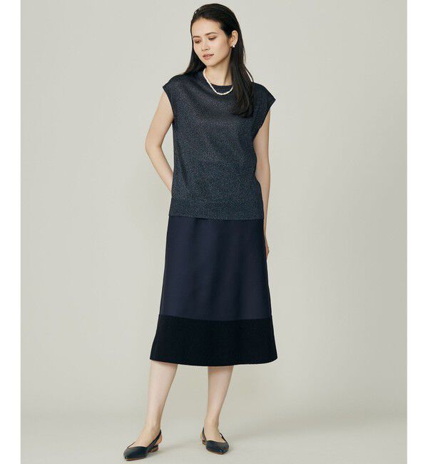 自由区「【カタログ掲載】カラーミックスラメスリーブレス ニット」|ニット・セーター|