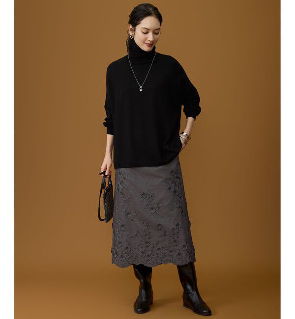 自由区「ウォームレーヨンストレッチハイネック ニット」|ニット・セーター|