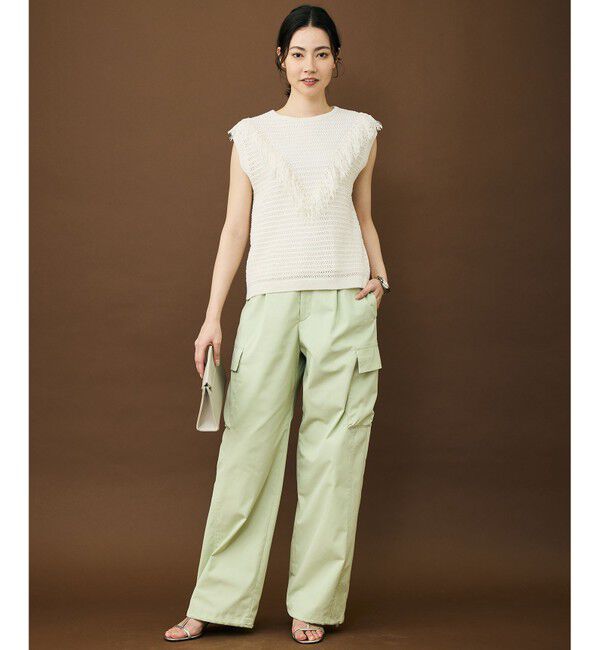 自由区「【SHIHOさん着用】リネンフリンジ ベスト」|ベスト・ジレ|