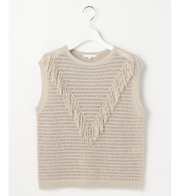 自由区「【SHIHOさん着用】リネンフリンジ ベスト」|ベスト・ジレ|