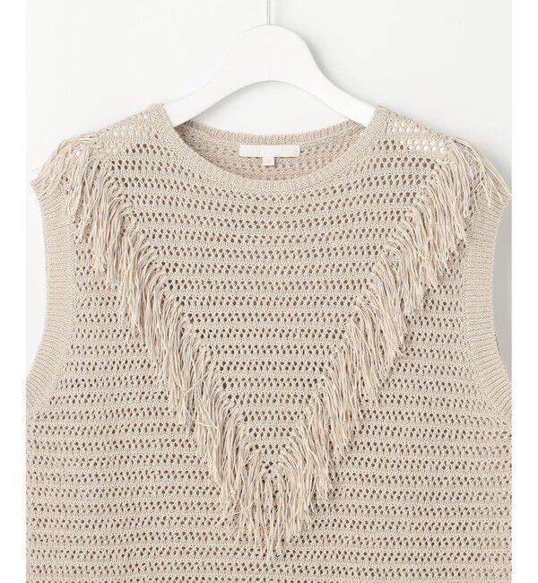 自由区「【SHIHOさん着用】リネンフリンジ ベスト」|ベスト・ジレ|