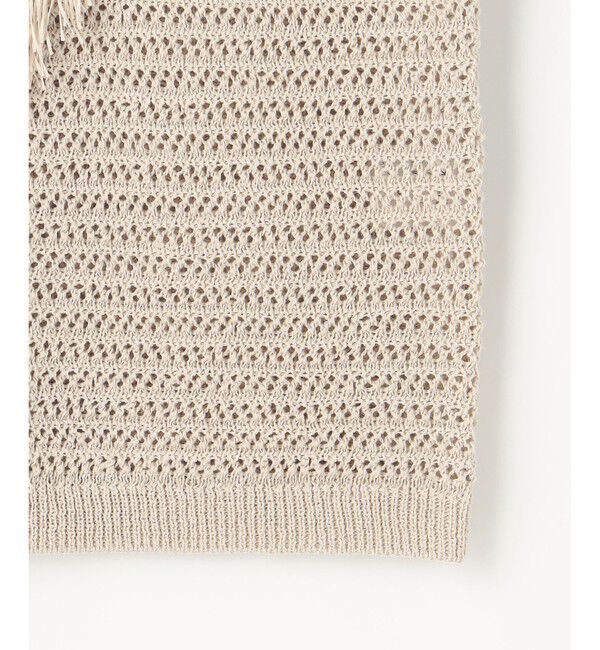 自由区「【SHIHOさん着用】リネンフリンジ ベスト」|ベスト・ジレ|