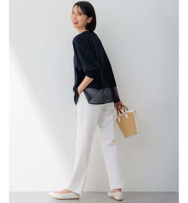 23区「【洗える】コットンサテンストレッチ テーパードパンツ」|その他|