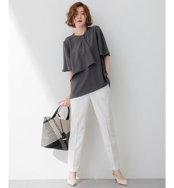 23区「【洗える】コットンサテンストレッチ テーパードパンツ」|その他|