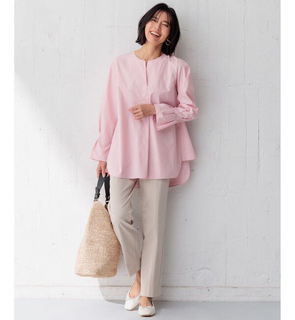 23区「【洗える】コットンサテンストレッチ テーパードパンツ」|その他|