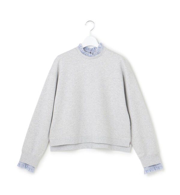 23区「【洗える】クリアコットンテリー ストライプフリル スウェット」|Tシャツ・カットソー|